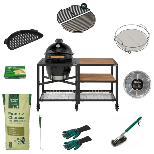 Big Green Egg Onyx Large — Outdoor Kitchen Compleet-set