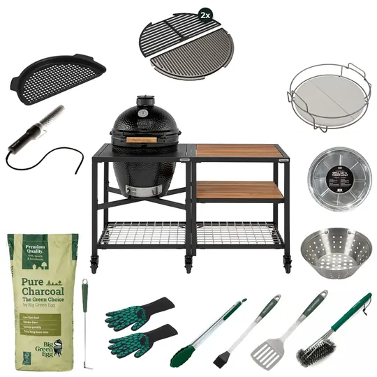 Big Green Egg Onyx Large — Outdoor Kitchen Deluxe-set