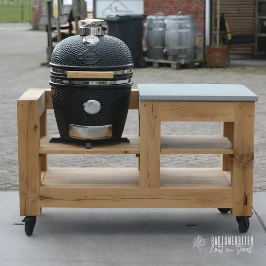 Eiken buitenkeuken Robuust + Yakiniku Medium kamado