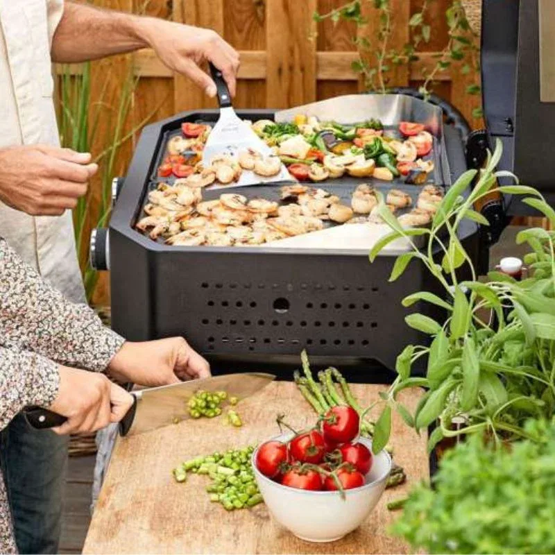 Cozze Plancha G-500 met deksel — 2 branders miniatuur 2