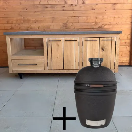 Eiken buitenkeuken Merwede + The Bastard Urban Large