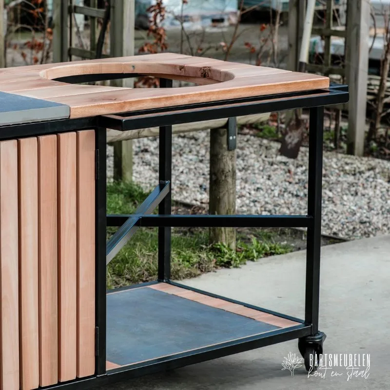 Eucalyptus buitenkeuken Lek — lattenfront met tegel miniatuur 4