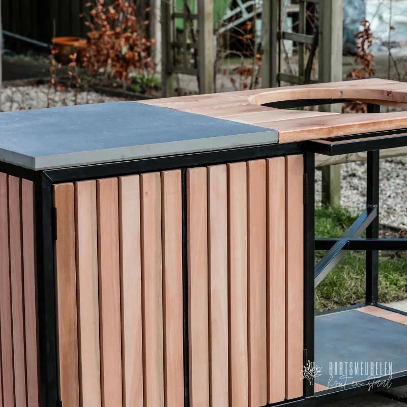 Eucalyptus buitenkeuken Lek — lattenfront met tegel miniatuur 5