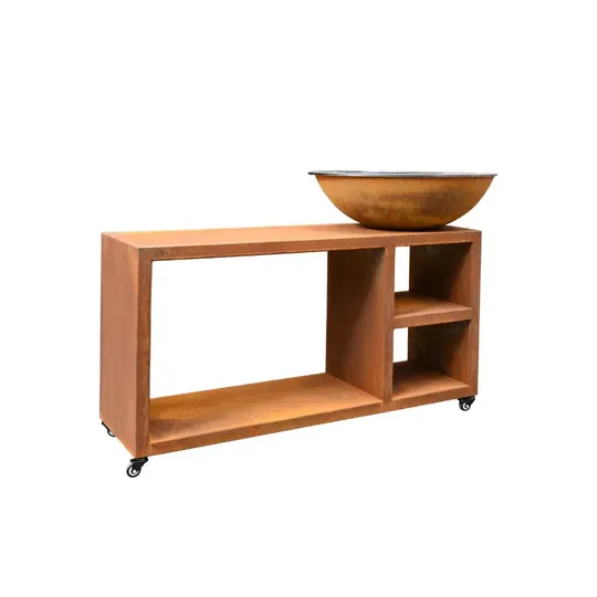 Quoco Piatto Tavolo kookeiland — cortenstaal